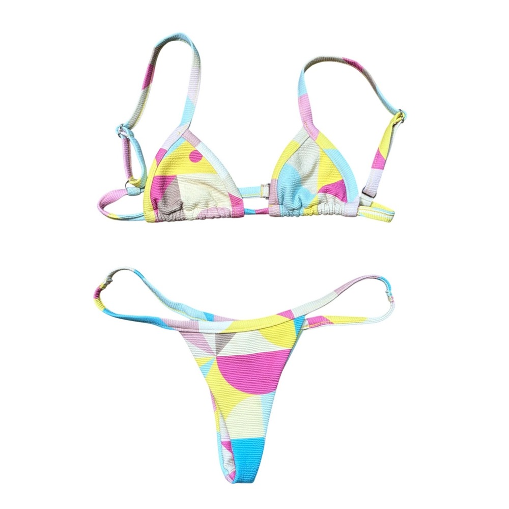 Tavik The‎ Label X Free People Geometric Textured Triangle Bikini Set S/M